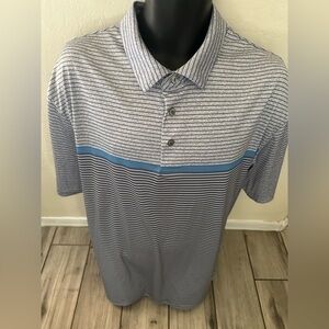 Men’s used Ben Hogan golf polo stripped shirt two tone color size XXL 2XL